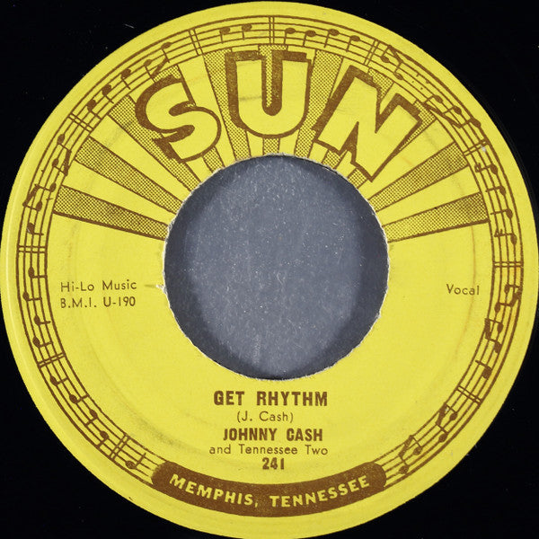 Johnny Cash & The Tennessee Two : Get Rhythm / I Walk The Line (7", Single, MSI)
