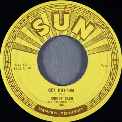 Johnny Cash & The Tennessee Two : Get Rhythm / I Walk The Line (7", Single, MSI)