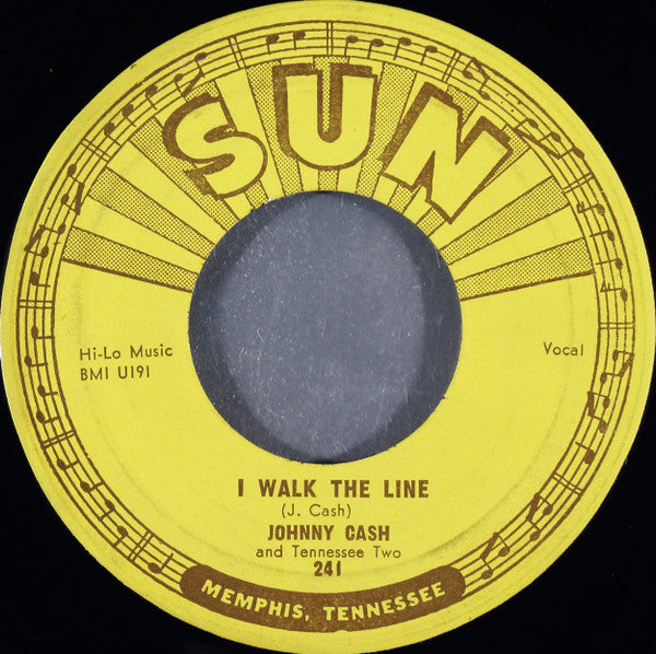 Johnny Cash & The Tennessee Two : Get Rhythm / I Walk The Line (7", Single, MSI)