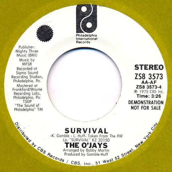 The O'Jays : Let Me Make Love To You / Survival (7", Promo)