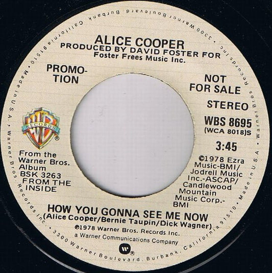 Alice Cooper (2) : How You Gonna See Me Now (7", Single, Mono, Promo)