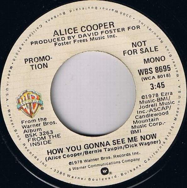 Alice Cooper (2) : How You Gonna See Me Now (7", Single, Mono, Promo)
