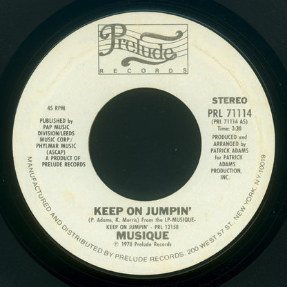Musique : Keep On Jumpin' / Summer Love Theme (7", Single, Promo, Styrene)