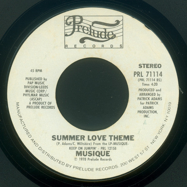 Musique : Keep On Jumpin' / Summer Love Theme (7", Single, Promo, Styrene)