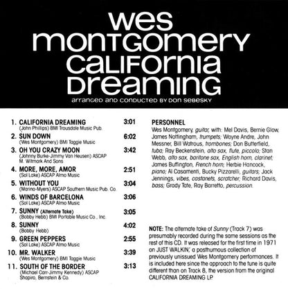 Wes Montgomery : California Dreaming (CD, Album, RE)