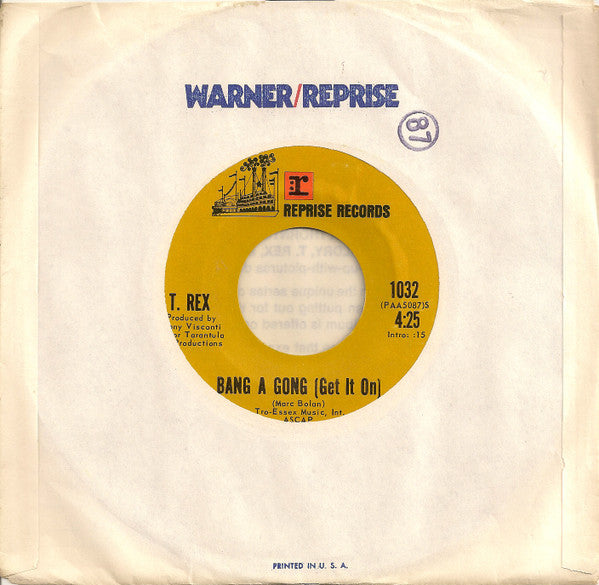 T. Rex : Bang A Gong (Get It On) (7", Single, Styrene, Ter)