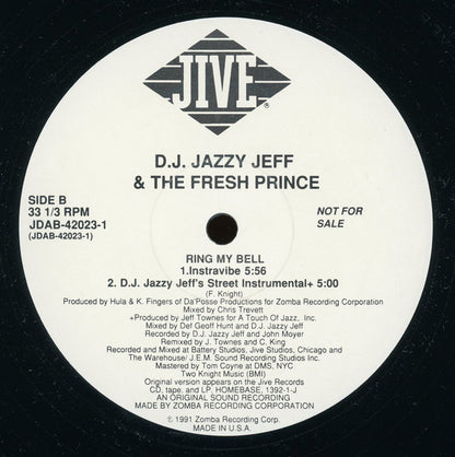 DJ Jazzy Jeff & The Fresh Prince : Ring My Bell (12", Promo)