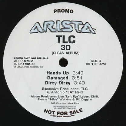 TLC : 3D (Clean Album) (2xLP, Album, Promo)