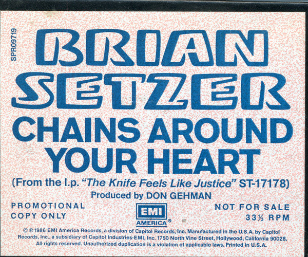 Brian Setzer : Chains Around Your Heart (12", Promo)