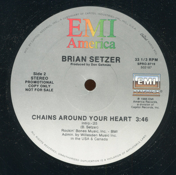 Brian Setzer : Chains Around Your Heart (12", Promo)