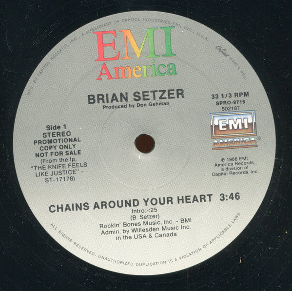 Brian Setzer : Chains Around Your Heart (12", Promo)