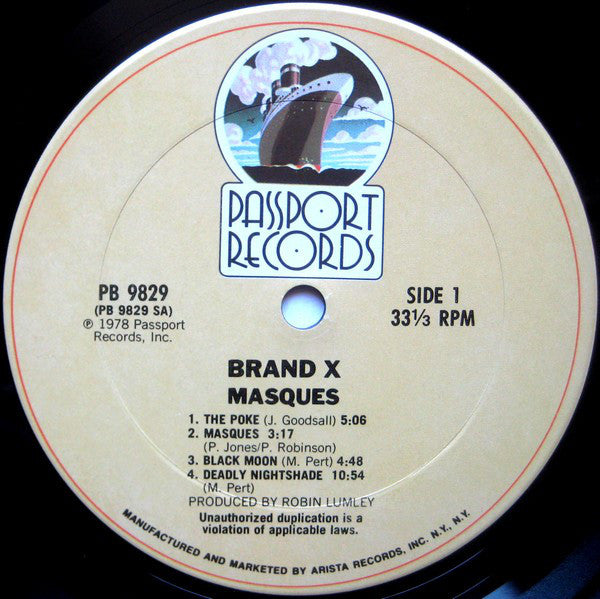 Brand X (3) : Masques (LP, Album, Ter)