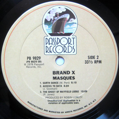 Brand X (3) : Masques (LP, Album, Ter)