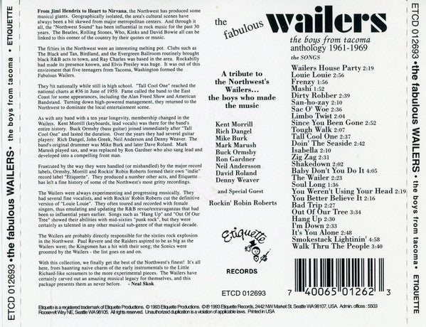 The Wailers (2) : The Boys From Tacoma: Anthology 1961 - 1969 (CD, Comp)