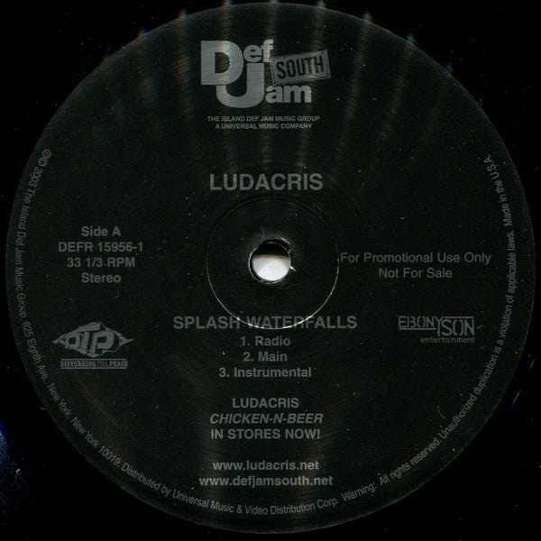Ludacris : Splash Waterfalls / Blow It Out (12", Promo)