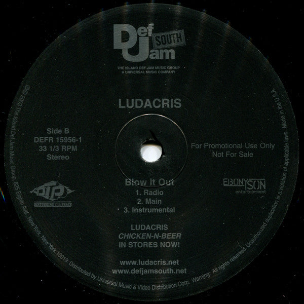 Ludacris : Splash Waterfalls / Blow It Out (12", Promo)
