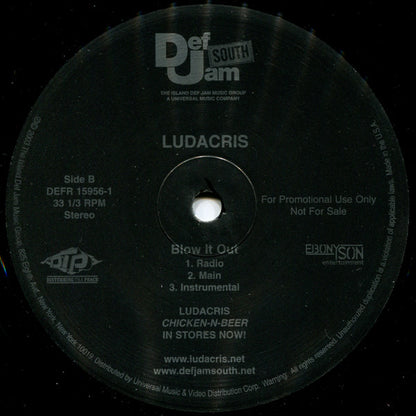 Ludacris : Splash Waterfalls / Blow It Out (12", Promo)