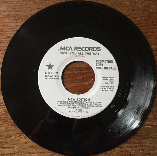New Edition : With You All The Way (7", Single, Promo)
