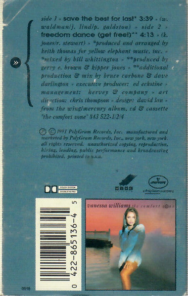 Vanessa Williams : Save The Best For Last (Cass, Single, Dol)