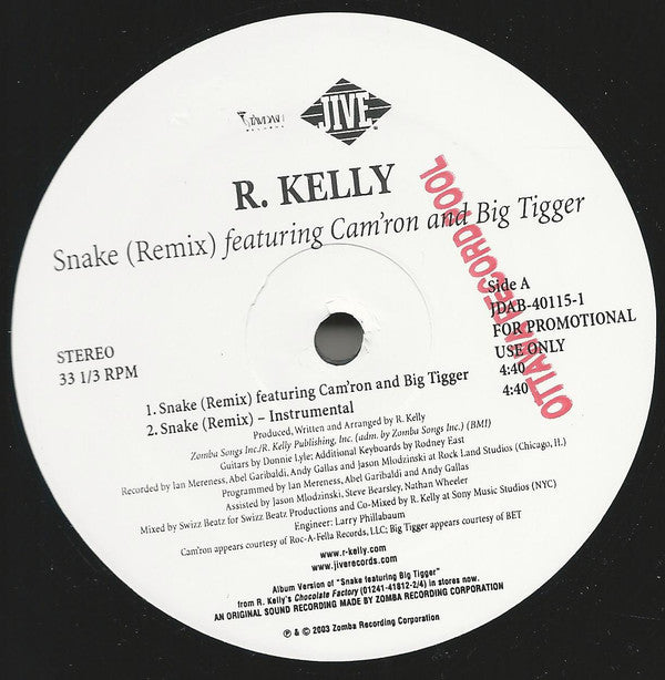 R. Kelly : Snake (Remix) (12", Promo)