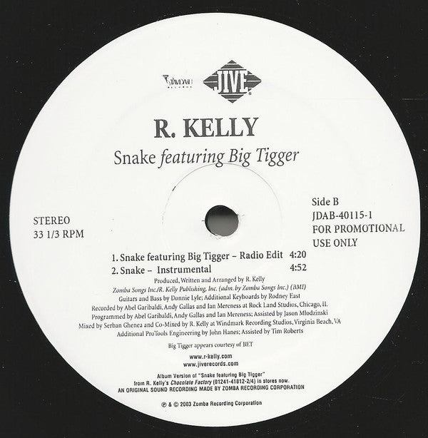 R. Kelly : Snake (Remix) (12", Promo)