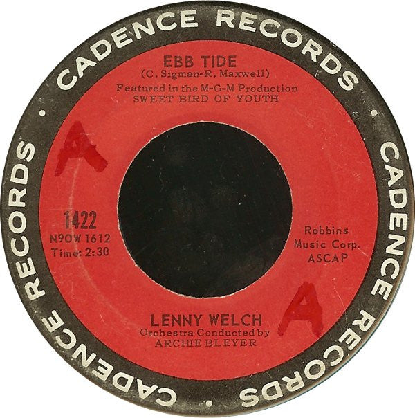 Lenny Welch : Ebb Tide (7", Single)