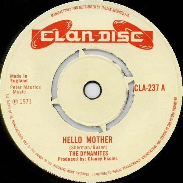 The Dynamites / The Fabulous Flames : Hello Mother / Hi-De-Ho (7", Single)