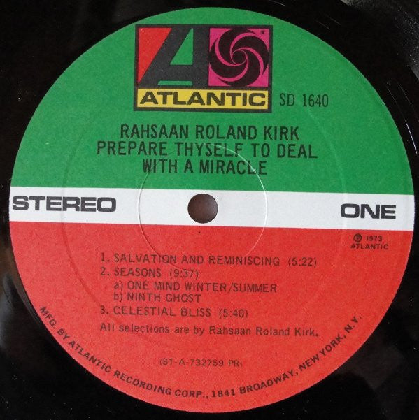 Roland Kirk : Prepare Thyself To Deal With A Miracle (LP, Album, PR)