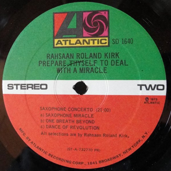 Roland Kirk : Prepare Thyself To Deal With A Miracle (LP, Album, PR)