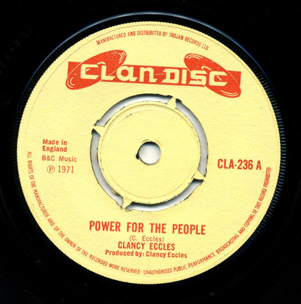 Clancy Eccles / The Dynamites : Power For The People (7", Single)
