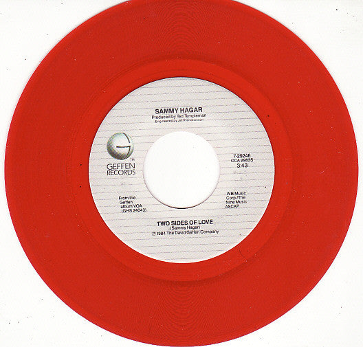 Sammy Hagar : Two Sides Of Love (7", Single, Red)
