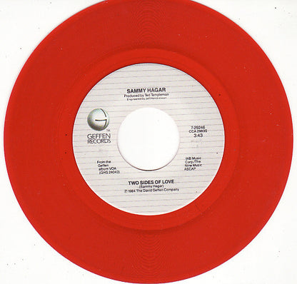 Sammy Hagar : Two Sides Of Love (7", Single, Red)