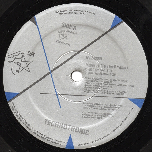 Technotronic Featuring Ya Kid K : Move It (To The Rhythm) (2x12")