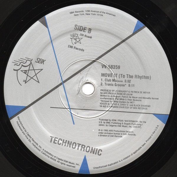 Technotronic Featuring Ya Kid K : Move It (To The Rhythm) (2x12")