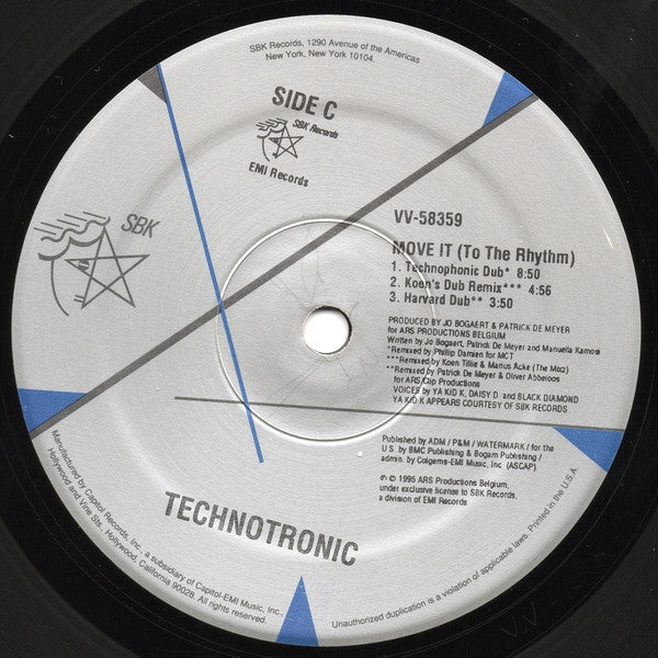Technotronic Featuring Ya Kid K : Move It (To The Rhythm) (2x12")