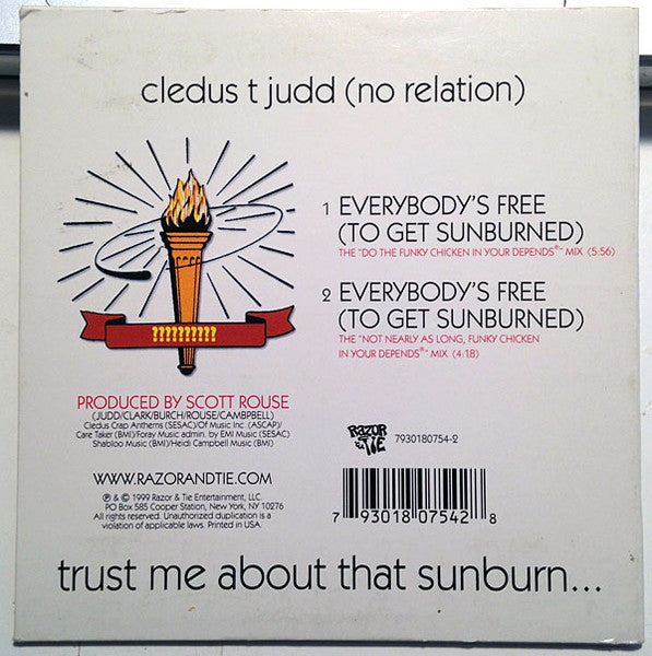 Cledus T Judd (No Relation)* : Everybody's Free (To Get Sunburned) (CD, Single)