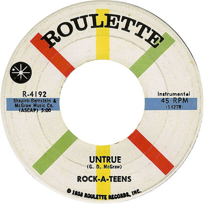 The Rock-A-Teens : Woo-Hoo / Untrue (7", Single, Roc)