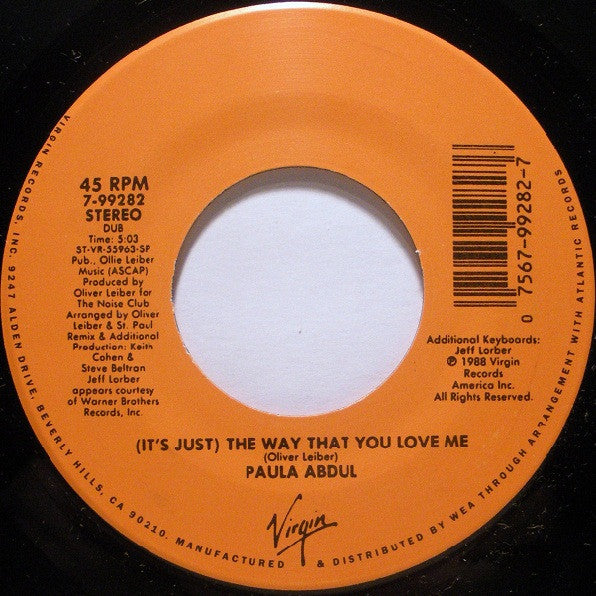 Paula Abdul : (It's Just) The Way That You Love Me (7", Single, Spe)