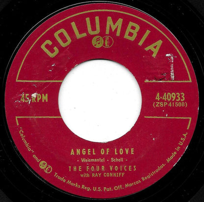 The Four Voices With Ray Conniff : Such A Shame / Angel Of Love (7", Styrene)