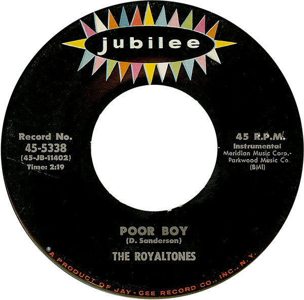 The Royaltones : Poor Boy / Wail! (7", Single)