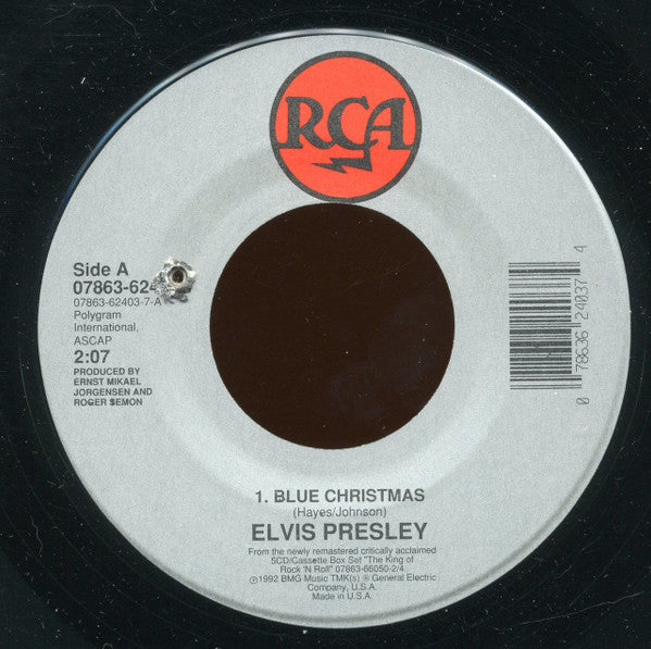 Elvis Presley : Blue Christmas (7", Single, RM)
