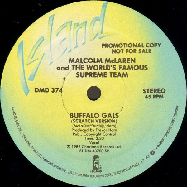Malcolm McLaren And World's Famous Supreme Team : Buffalo Gals (12", Promo)