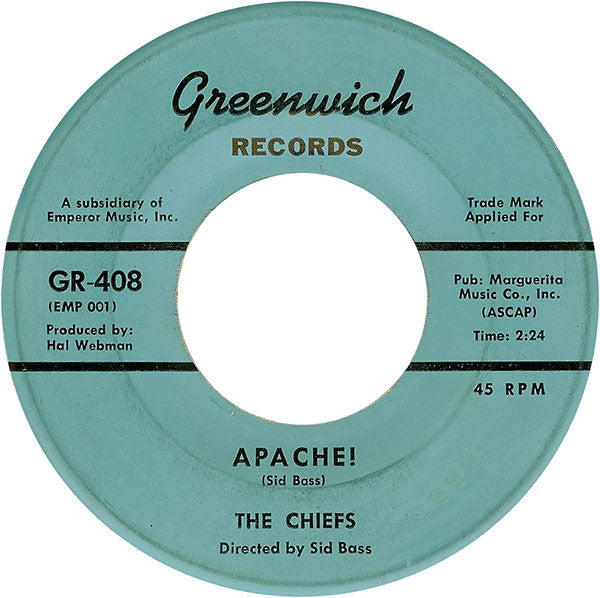The Chiefs (3) : Apache! / Dee's Dream (7", Single)