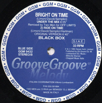 Black Box : Bright On Time (94 Remixes) (12")
