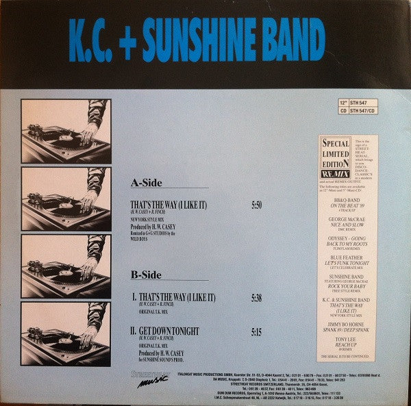 KC & The Sunshine Band : That's The Way I Like It (Special Limited Edition Remix) (12", Ltd)