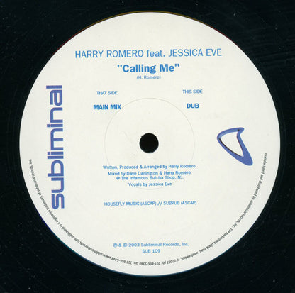 Harry "Choo Choo" Romero Featuring Jessica Eve : Calling Me (12")