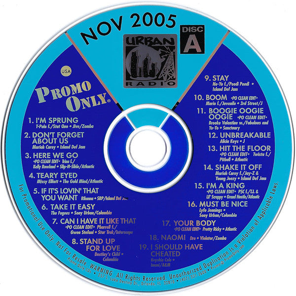 Various : Promo Only Urban Radio: November 2005 ‎ (2xCD, Comp, Promo)