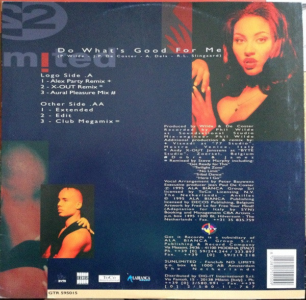 2 Unlimited : Do What's Good For Me (12")
