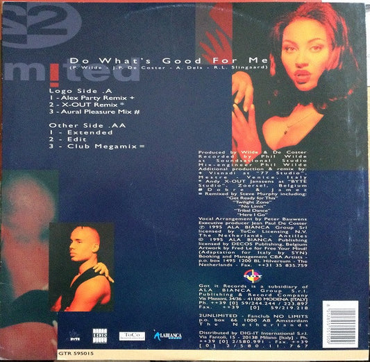 2 Unlimited : Do What's Good For Me (12")