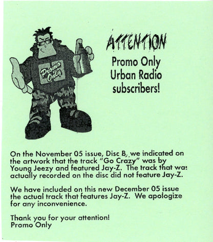 Various : Promo Only Urban Radio: December 2005 (CD, Comp, Promo)